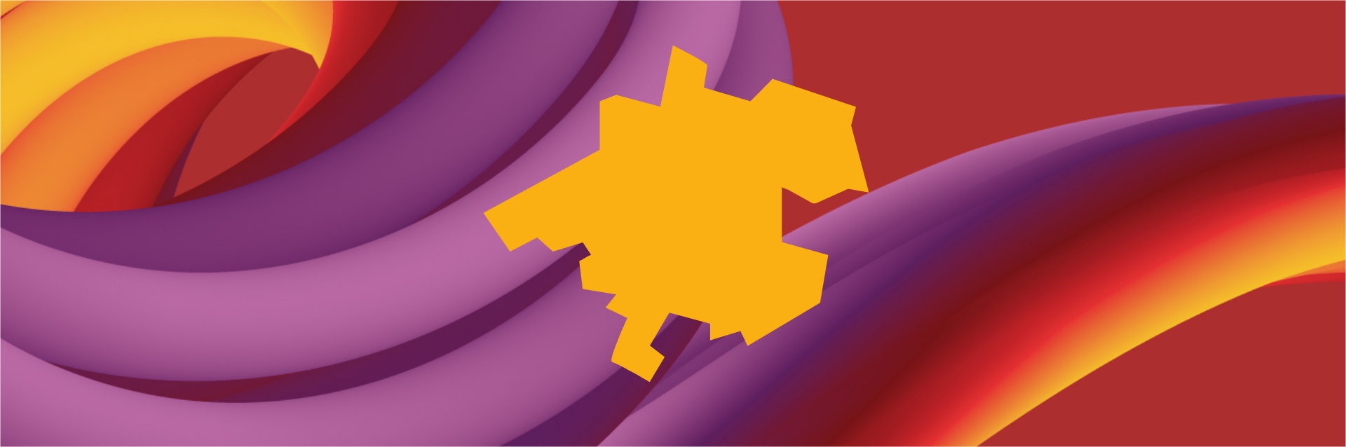 Gelb, lila, rote 3D-Grafik mit Oberösterreich