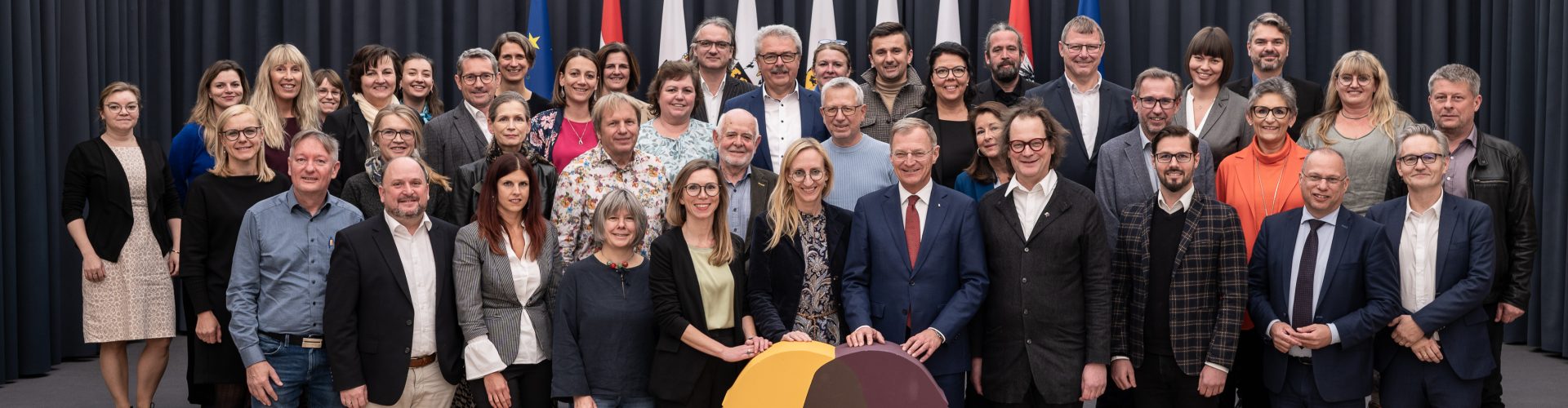 50 representatives of the 35 Anton Bruckner communities and project participants took part in the networking meeting of the first Upper Austrian KulturEXPO. Photo: Province of Upper Austria/Peter Mayr