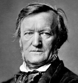 Portrait von Richard Wagner in schwarz-weiß