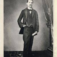 Historical photo of young Anton Bruckner in full-body format